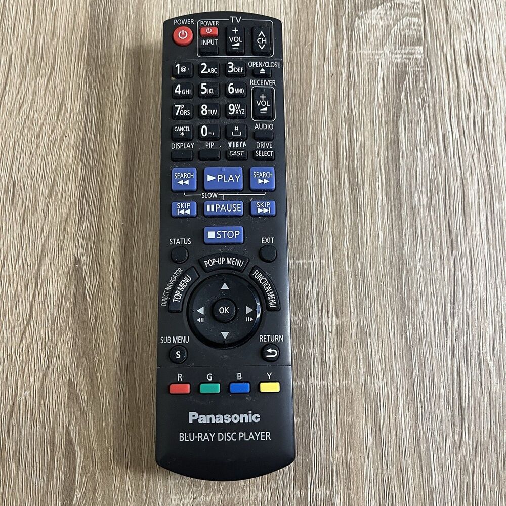 Genuine Panasonic N2QAKB000076 Blue Ray Remote for DMP-BD65 DMP-BD655